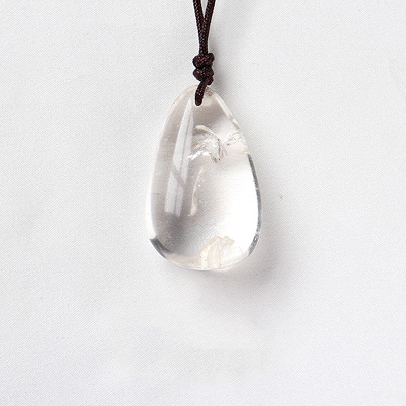 Crystal Teardrop Pendant - Clear quartz