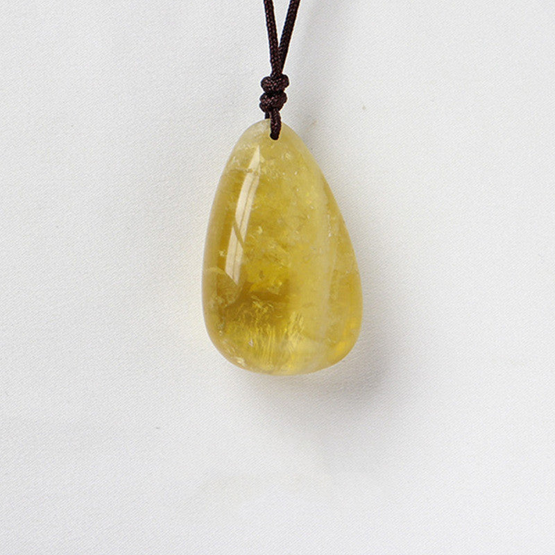 Crystal Teardrop Pendant - Citrine