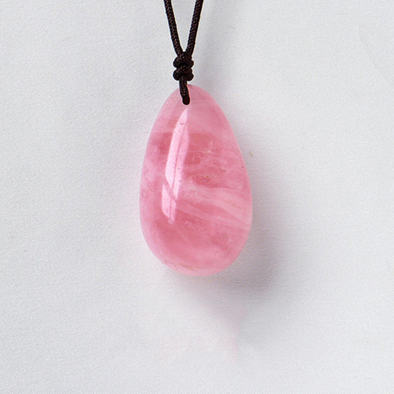 Crystal Teardrop Pendant - Rose quartz