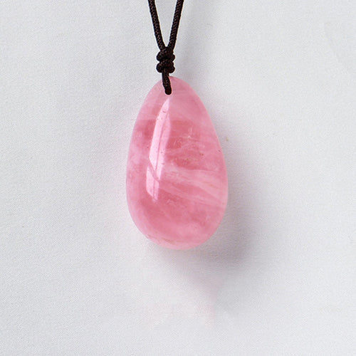 Crystal Teardrop Pendant - Rose quartz