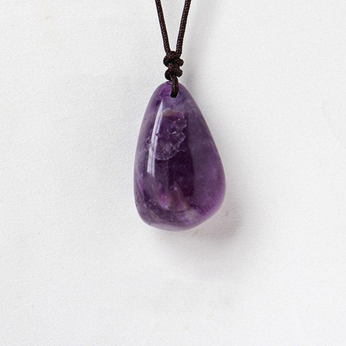 Crystal Teardrop Pendant - Amethyst